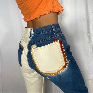 Reworked Half Bleached Jeans